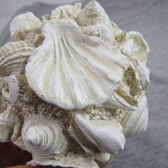 Faux Sea Shell Ball - Orb - Round Coastal Decoration 13" round - Picture 2 of 10